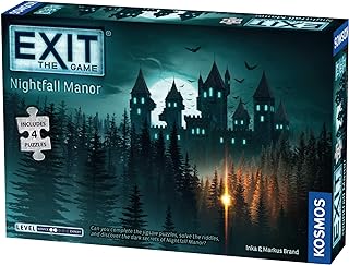 EXIT: Nightfall Manor (with Jigsaw Puzzles) | EXIT: The Game – A Kosmos Game | Family-Friendly, Jigsaw Puzzle-Based at-Home Escape Room Experience | Collaborative Game | for 1 to 4 Players, Ages 10+