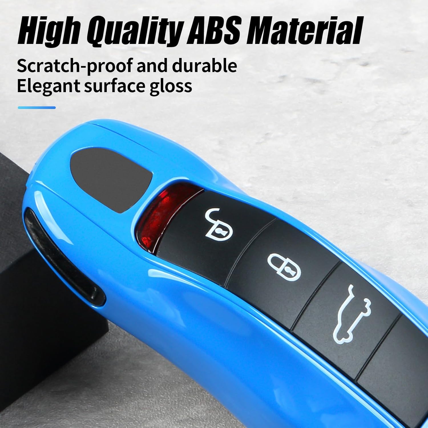 Shark Blue Key Fob Cover Compatible with Porsche Key Shell Key Fob Shell Replacement Compatible with Porsche Cayenne Panamera 911 718 Macan Boxster Cayman Old Style