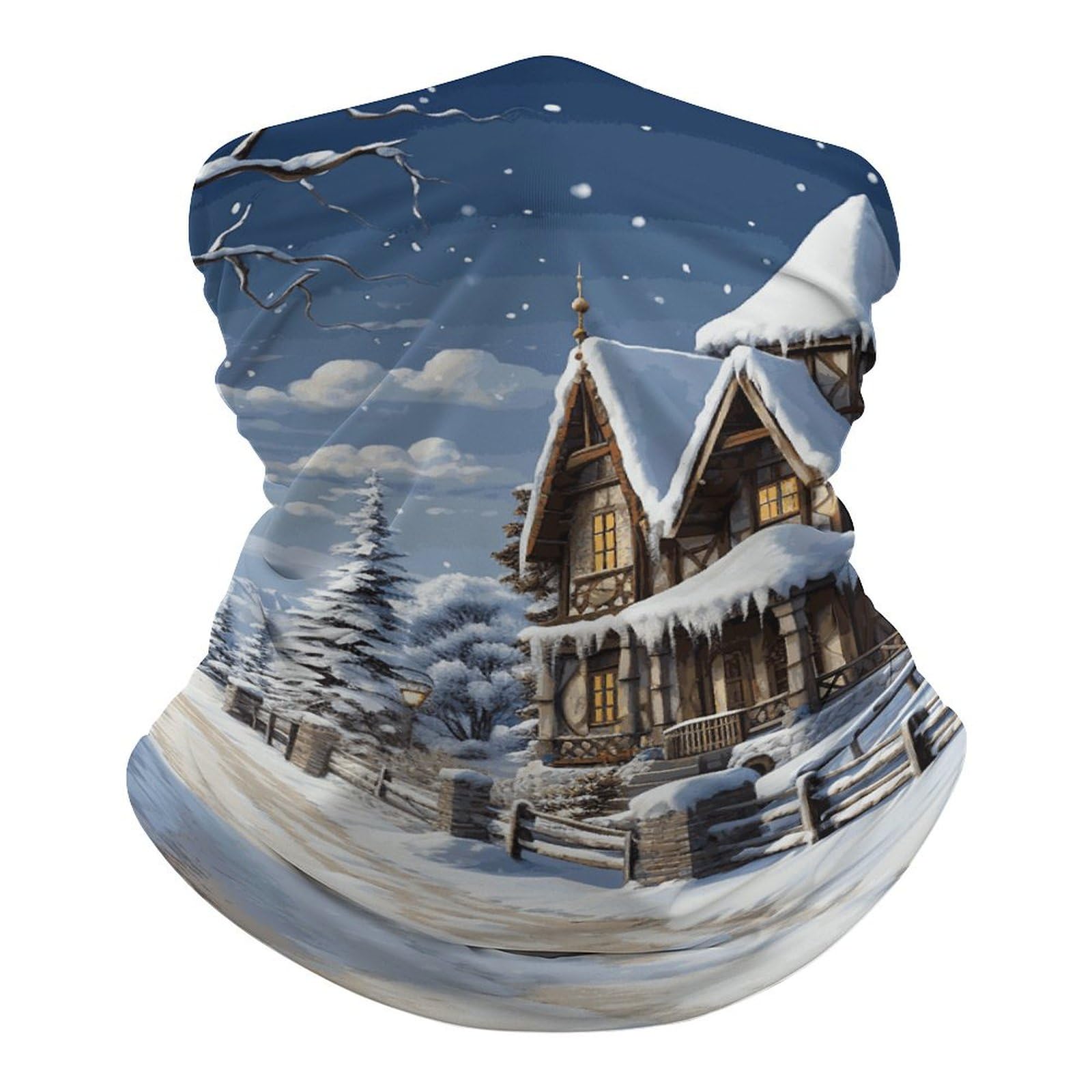 QMNRTK Christmas Winter Happy Scene Balaclava UV Protection Face Mask Breathable Neck Gaiter Ski Mask for Men Women Headwear Bandana Elastic Face Scarf
