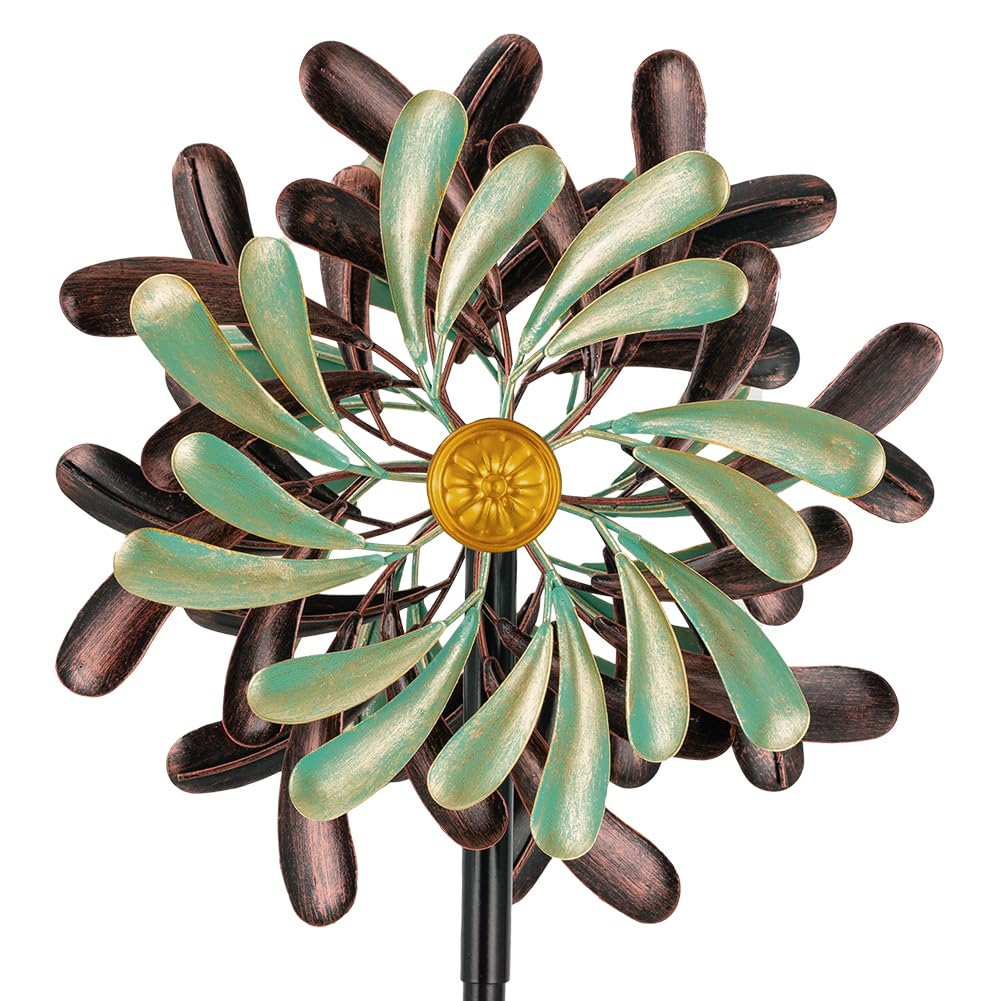 33 cm Windspiel für den Außenbereich, Metall-Windspiel, 360° drehbares Windspiel, Retro-Windräder, kinetische Windspiele für Hof und Garten, Windskulpturen und Spinner, Hofkunst-Windmühlen