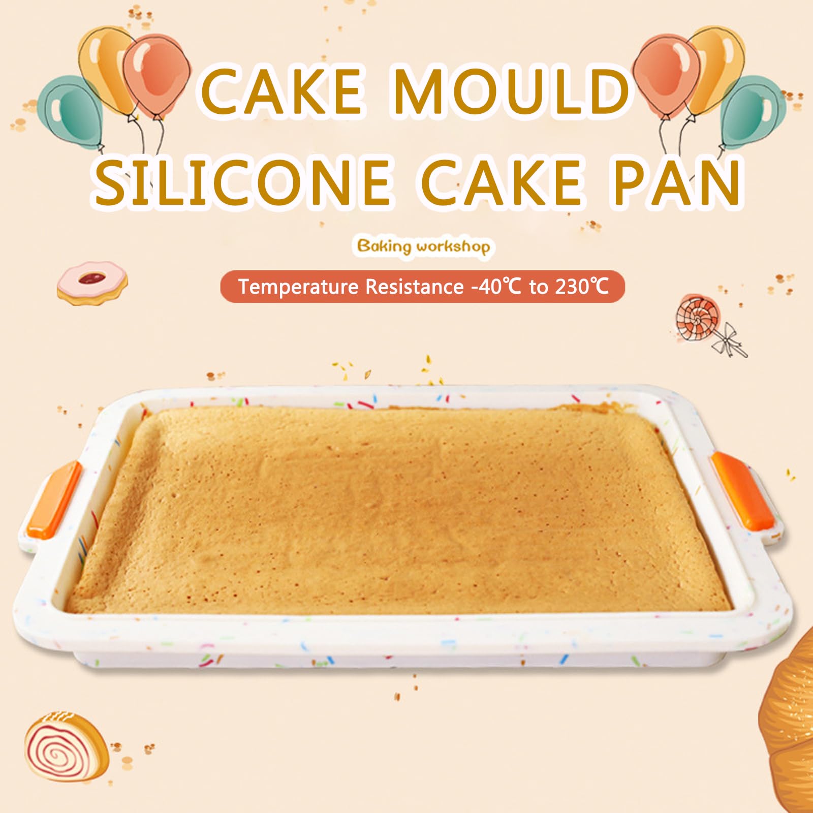 Baking Tray, Oven Tray, Baking Trays for Oven Square Baking Tray, Silicone Square Cake Pan, Silicone Baking Tray - Image 3