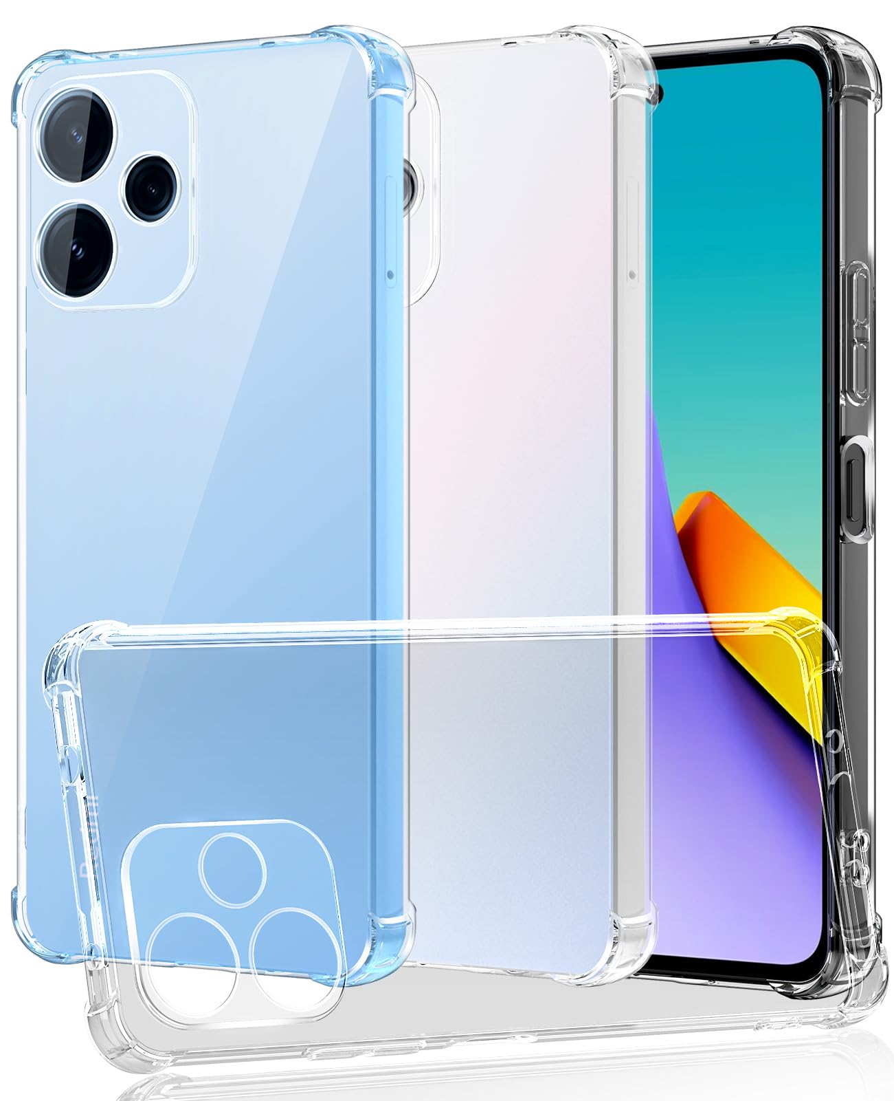 HS Products HSP Cover per Xiaomi Redmi 12 – Antiurto e Perfettamente Aderente | Custodia in Silicone TPU con Microdots Anti-Ingiallimento e Protezione Fotocamera – Trasparente