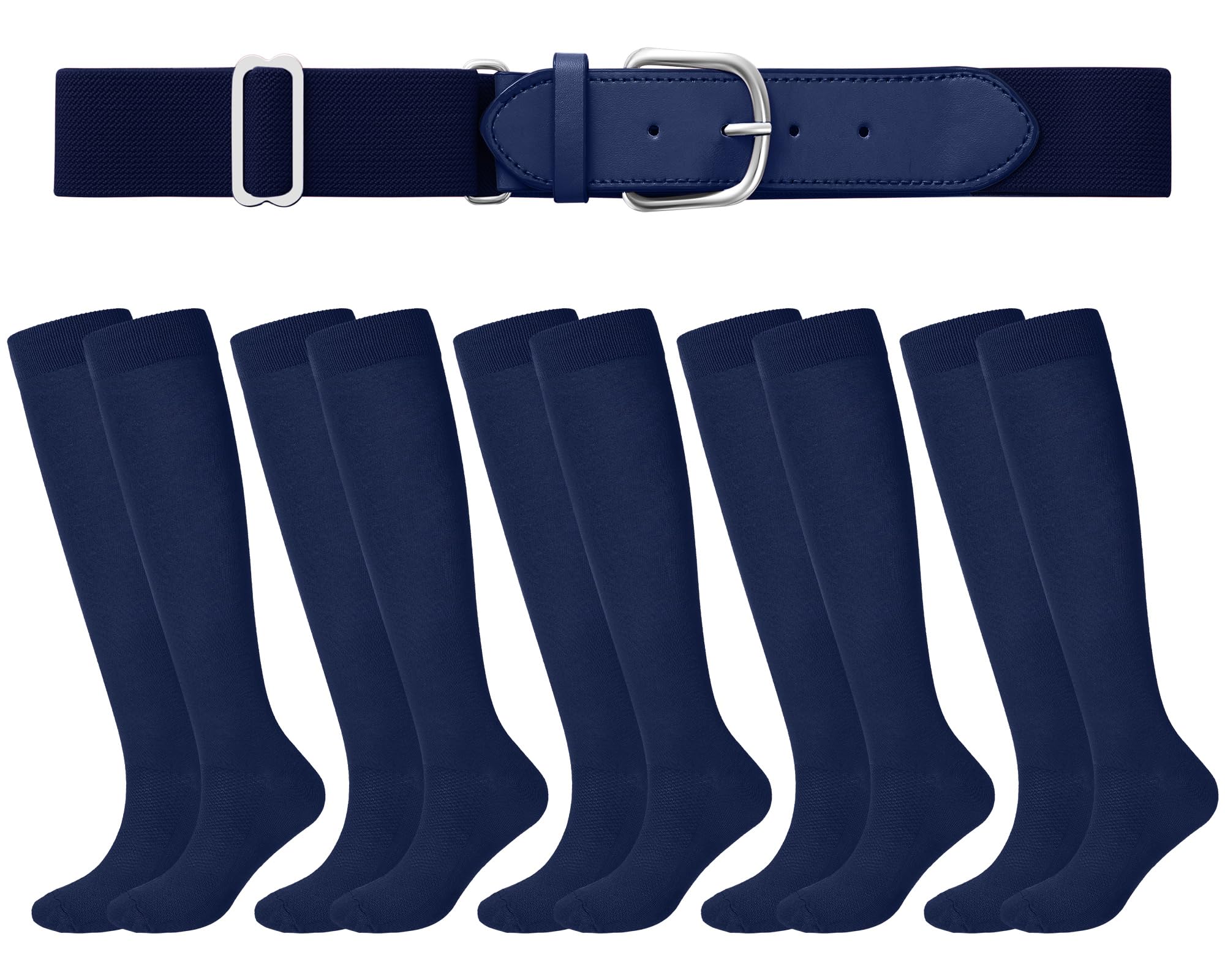 Haysandy Baseball or Softball Sock and Belt Combo Set 5 Football Baseball Socks with Softball Belt for Kids Youth Boys