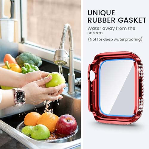 Vista 87 de Tensea Funda protectora de pantalla impermeable para Apple Watch 2 en 1 de 1.575 pulgadas SE 3ª/SE 2ª generación, accesorios SE/Series 6/5/4