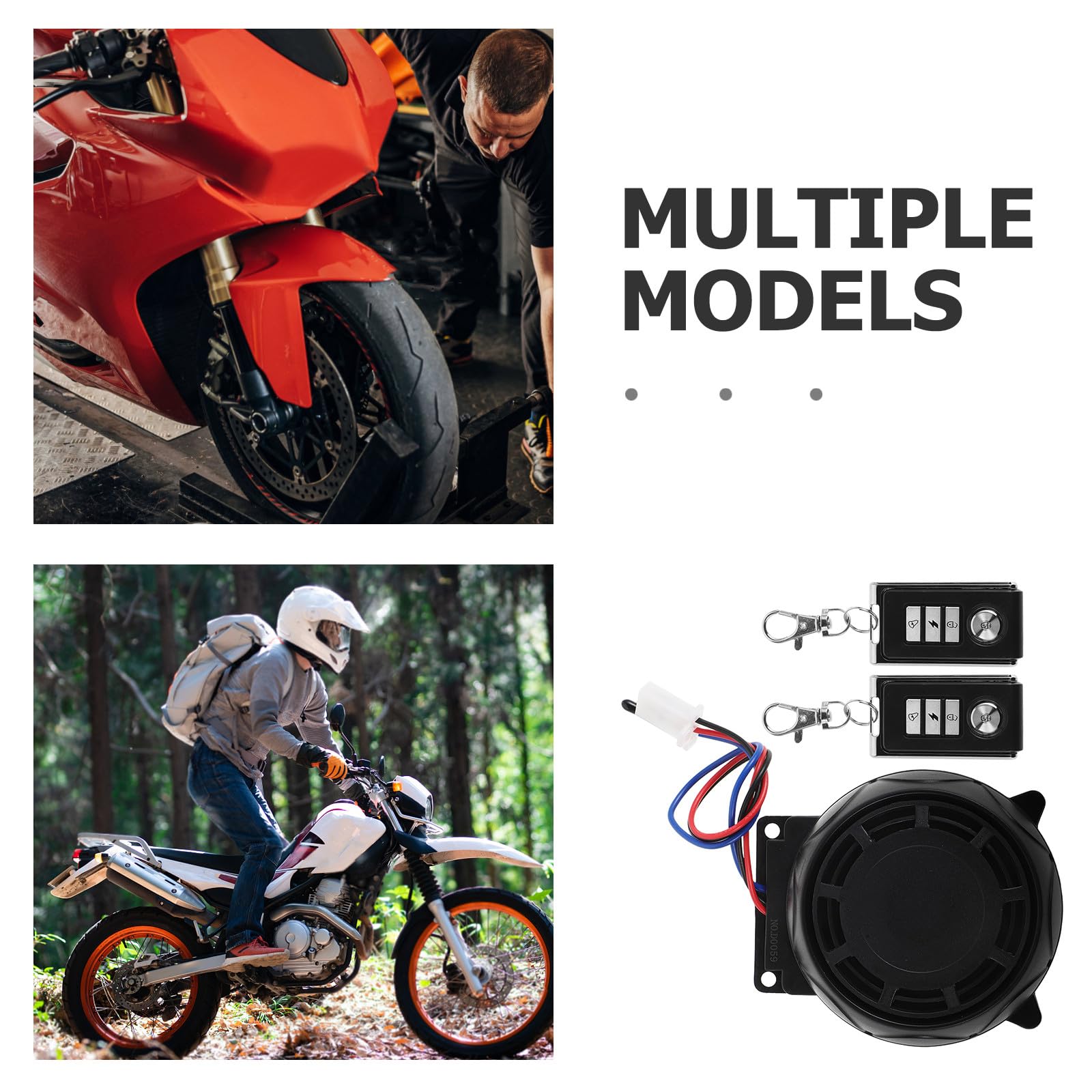 Allarme di sicurezza per moto, antifurto con telecomando, dispositivo di sicurezza wireless per moto per la in esterni e nel parcheggio in garage.
