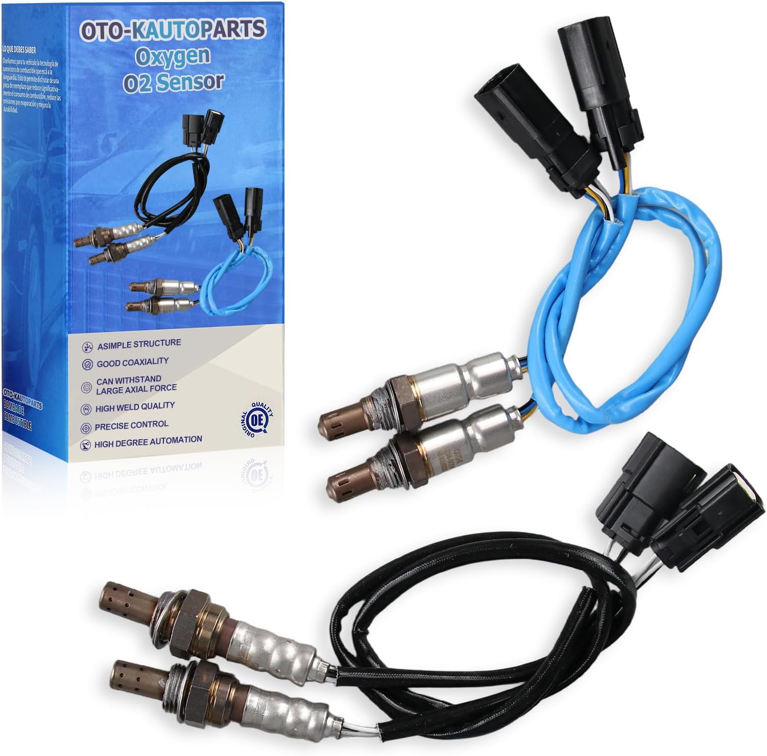 234-5038 234-4490 O2 Oxygen Sensor 4PCS Compatible with Explorer F150 F-150 Mustang Edge Fusion 3.5L 3.7L Escape Flex Taurus MKZ MKX MKT MKS 2010-2016 Upstream & Downstream