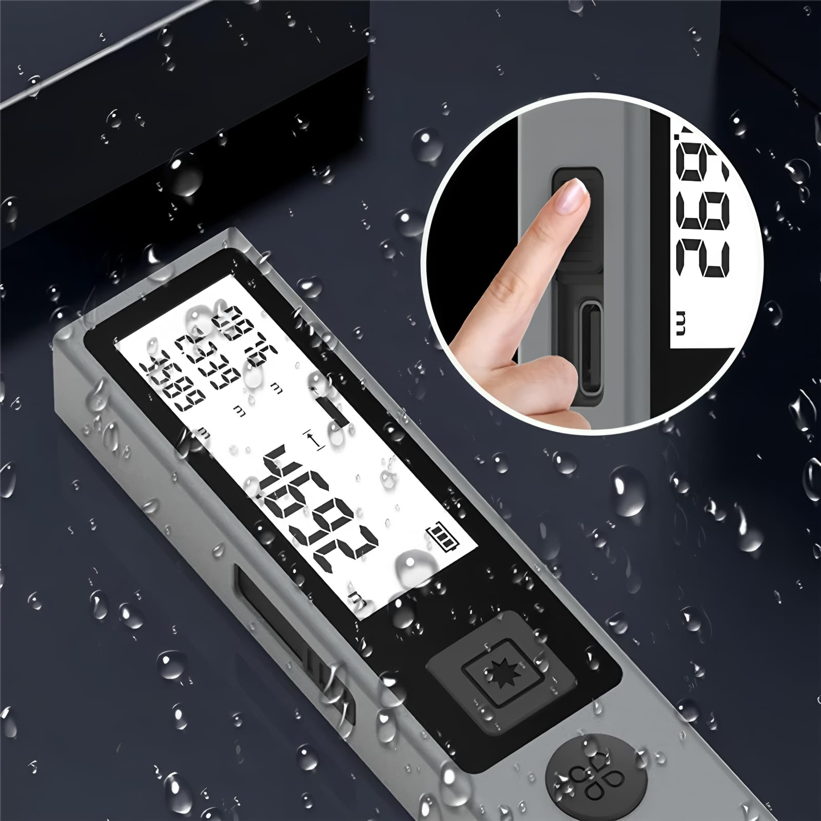 Aufgerüsteter Entfernungsmesser mit Bluetooth M120 Mini Laser-Entfernungsmesser Hintergrundbeleuchtung Bluetooth Tragbares Heim-Messgerät (M120 40M+BT)