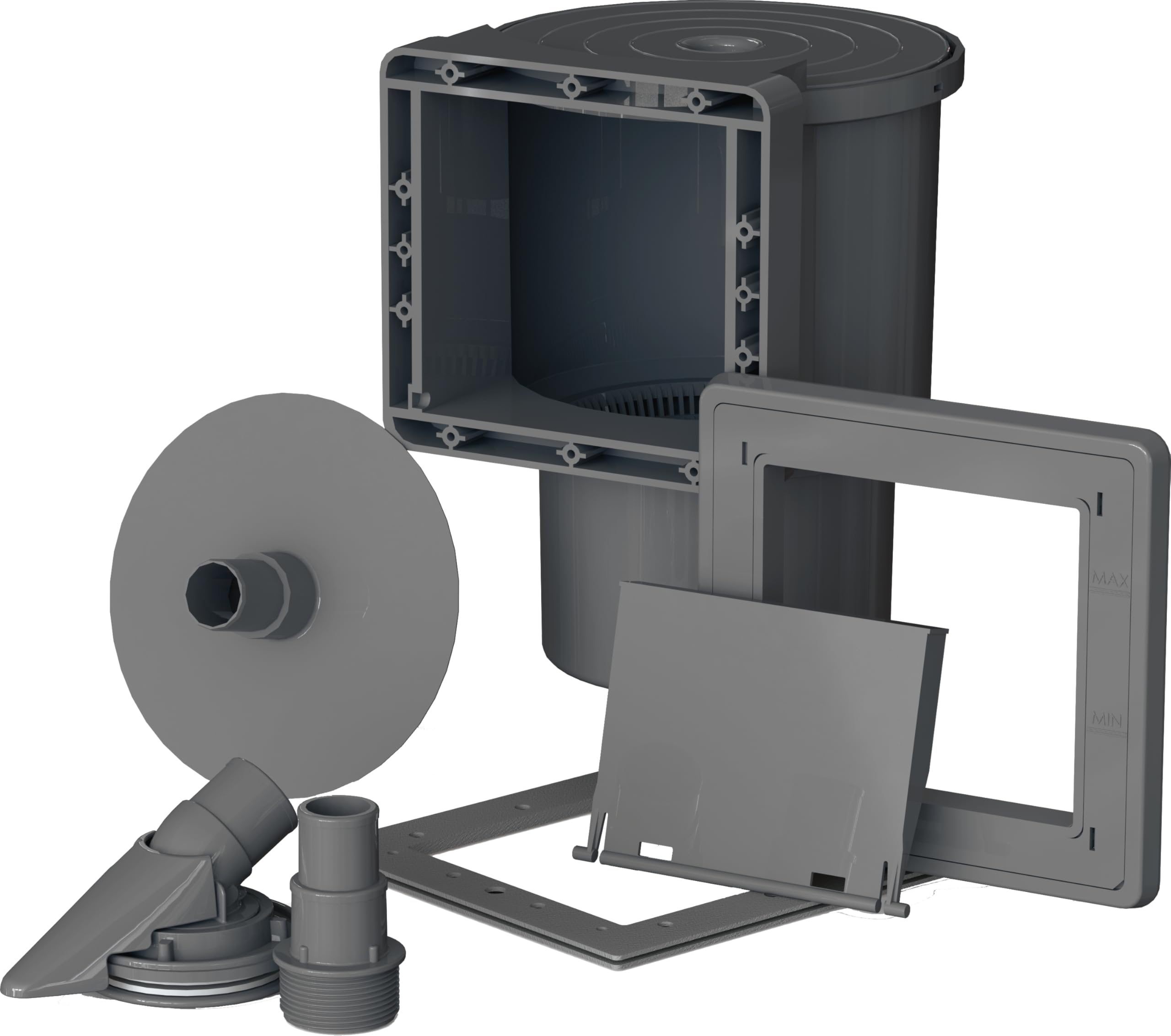 Gre AR100G - Skimmer per la Pulizia e la depurazione di Piscine Standard + valvola a Pressione. Sistema di filtrazione per Piscine. Colore Marrone, 24 x 21,5 x 31 cm.