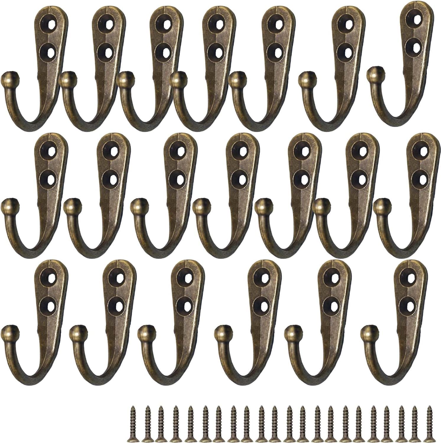PAQWTYB Hooks, 20 Pack Vintage Metal Zinc Alloy Small Hooks