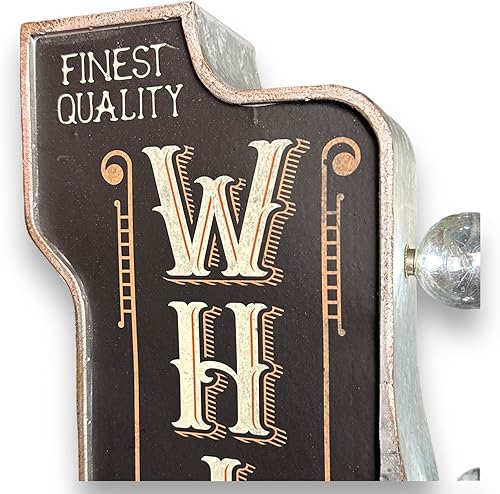 Miniatura 6 de Barra de whisky de doble cara de 25 pulgadas, funciona con pilas, letrero LED de metal galvanizado inspirado en la vendimia, decoración de pared