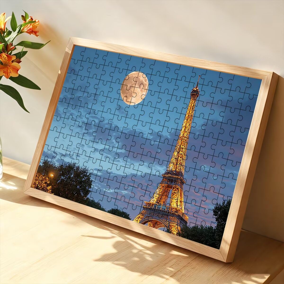 Puzzle 4000 Pezzi Parigi, Puzzle Adulti Luna in Legno, 141x87cm -1447
