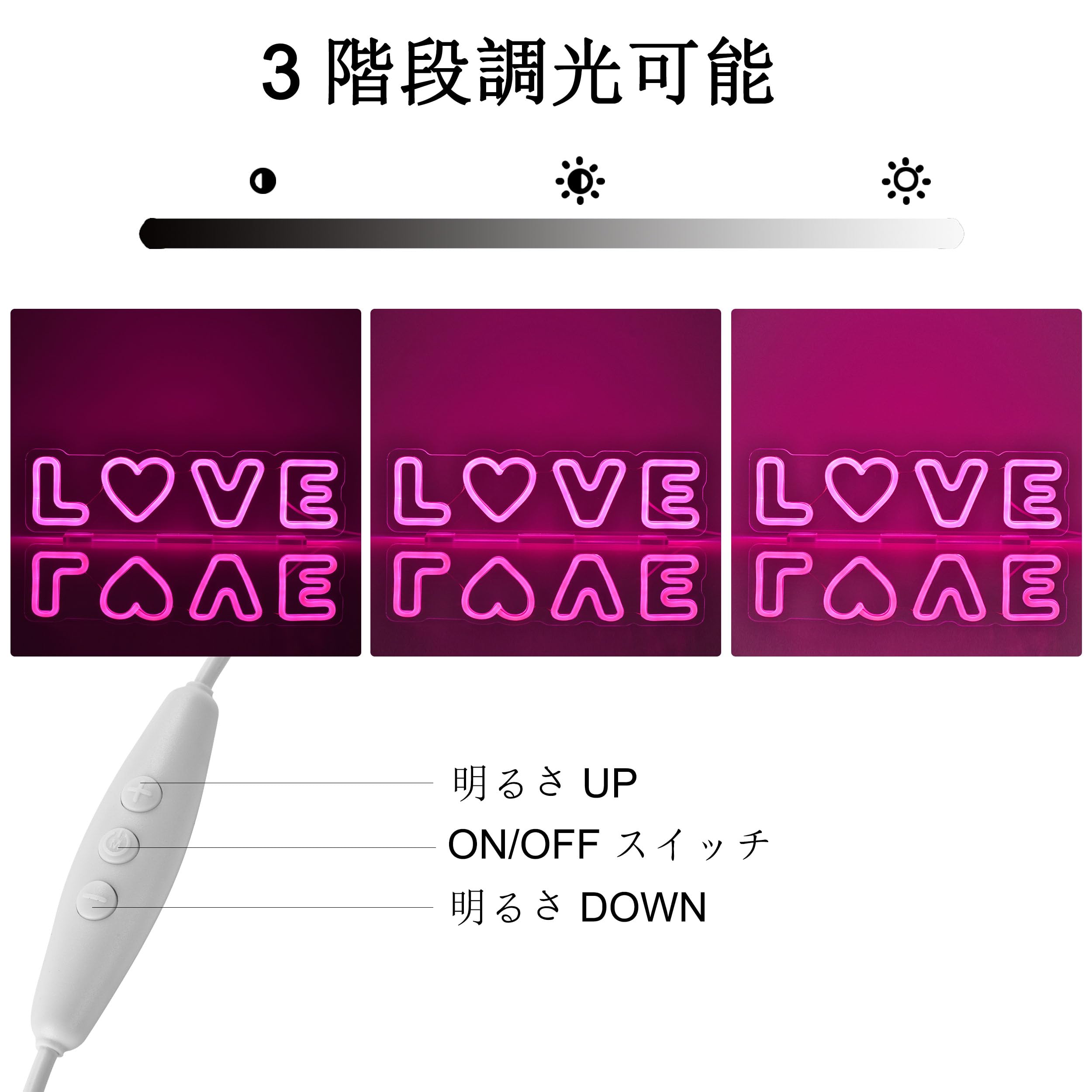 Amazon.co.jp: JOMOBUTY ネオンサイン ライトボード LOVE/ラブ LED
