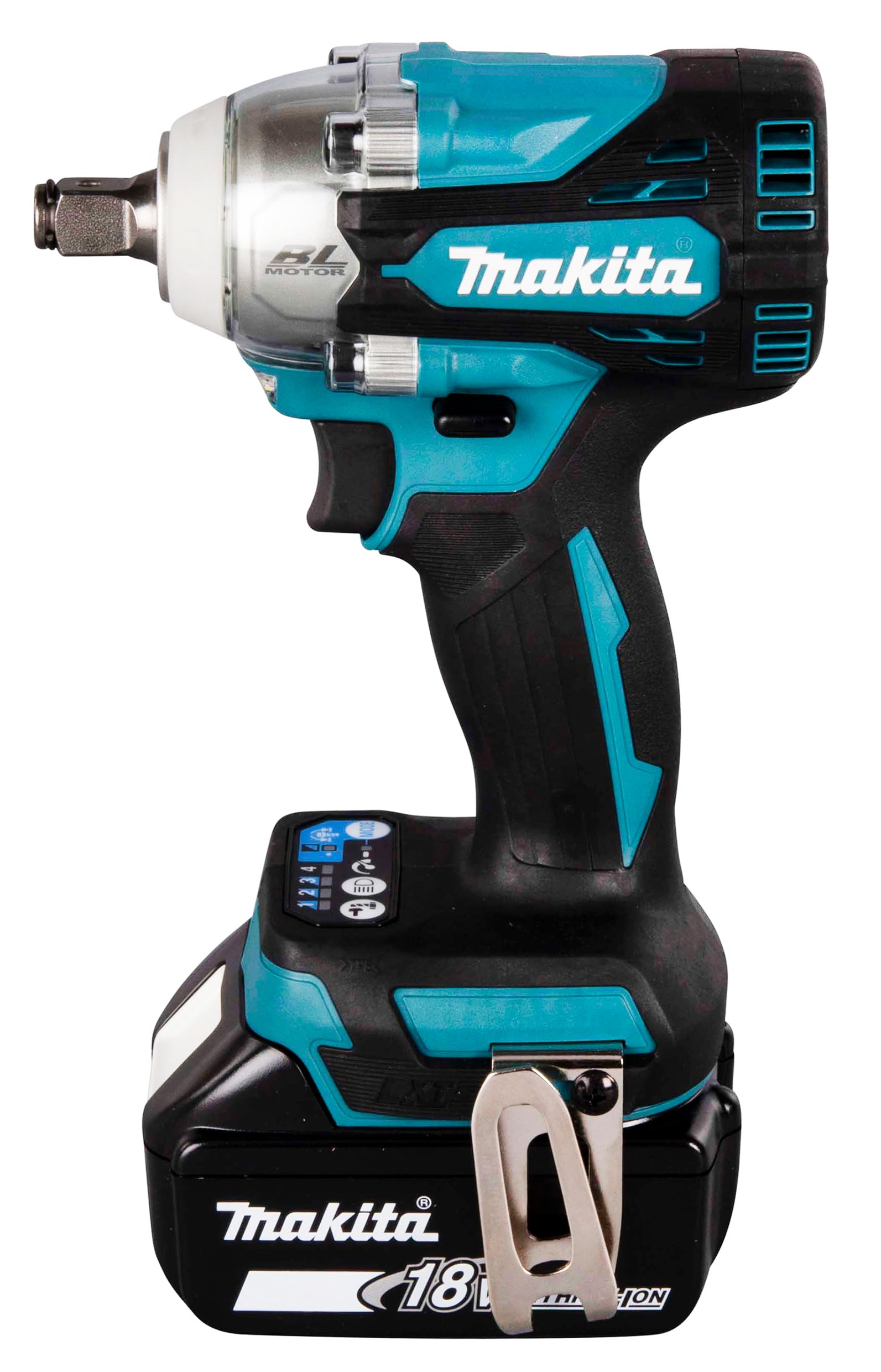 Makita DTW300TJX7 - Avvitatore a percussione a batteria, 18 V, con caricatore rapido DC18RC e 2 batterie BL1850B 5,0 Ah + 14 pezzi (E-16586) in MAKPAC misura 2