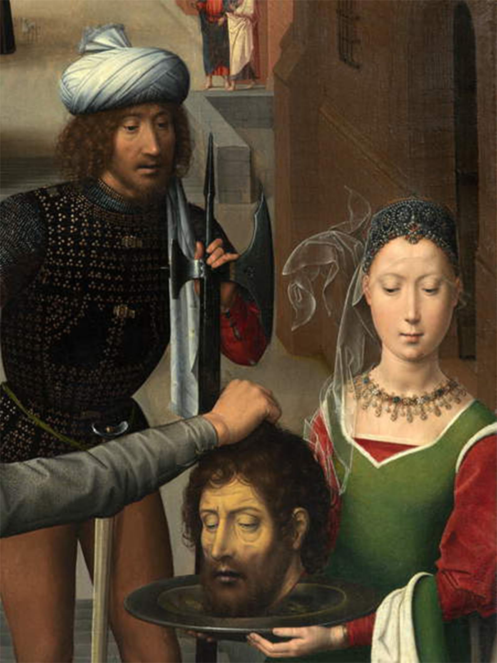 ARTXLXXBN Famous Print Painting Colorful Art Print Detail of the Left of the of Saint the Baptist and Saint the Evangelist by Hans Memling Canvas Art Decorations for Home Decor 60x90cm