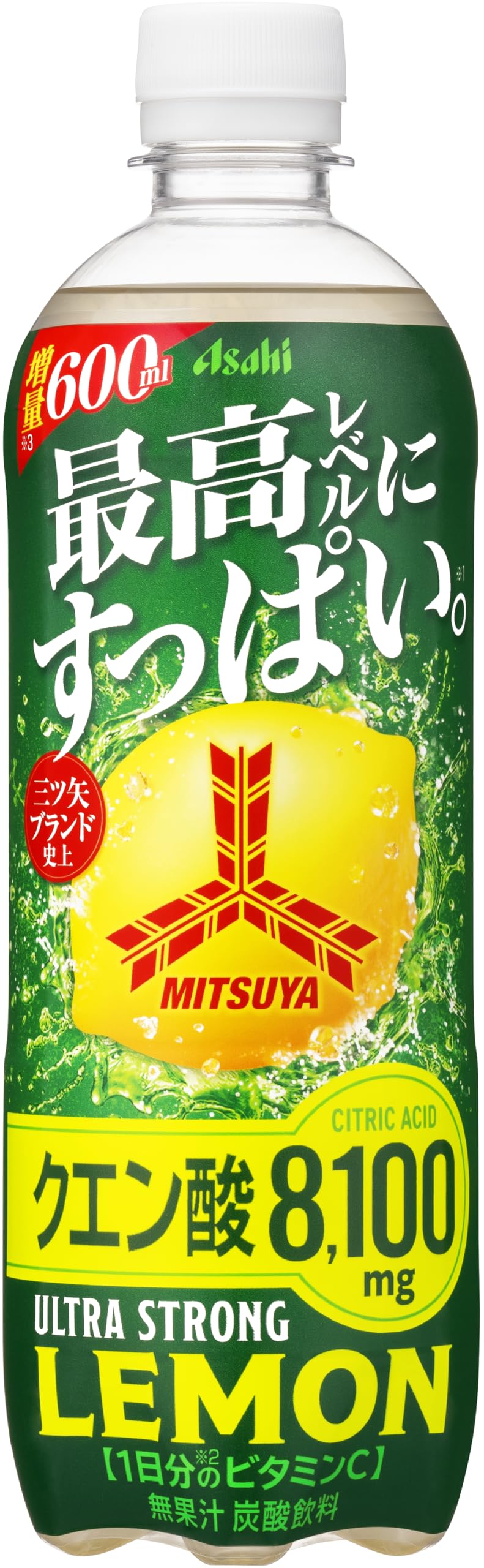 三ツ矢 ウルトラストロングレモン 600ml×24本 [サイダー][アサヒ飲料]