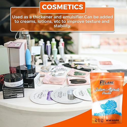 Miniatura 7 de Polvo de alginato de sodio de 4 onzas, ingrediente a granel puro de grado alimenticio para espesar, componente de gastronomía molecular premium, sin