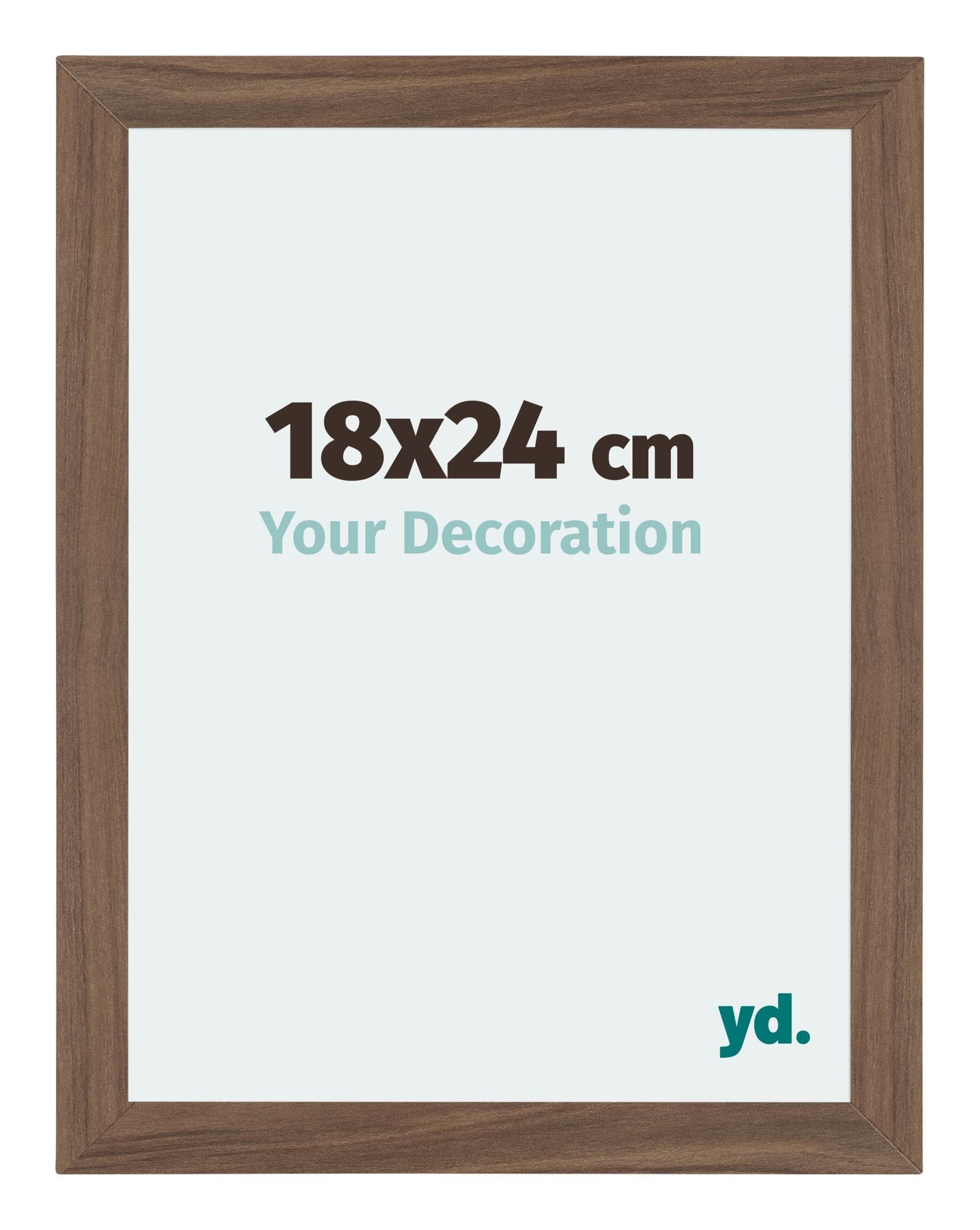 Your Decoration - Picture Frame 18x24 cm - Walnut Dark - Decorative Wall Frame in MDF with Antireflection - Frame 18x24 - Mura — image 1