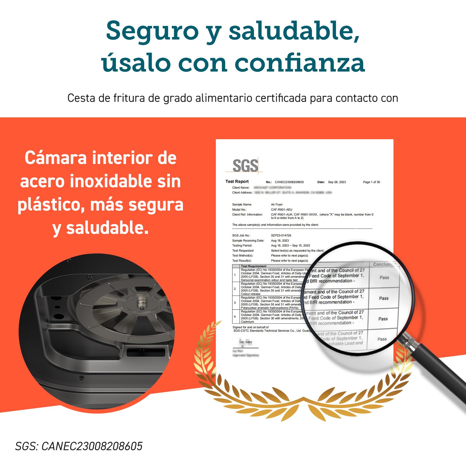 Cosori Freidora de Aire 8,5L, Doble Cesta con Ventana, 10 Funciones, Oro | Ventana para Ver Fácilmente, Interior Metálico Más Seguro, 2 Platos a la Vez, Alta Potencia y 55% de Eficiencia, Bajo Ruido