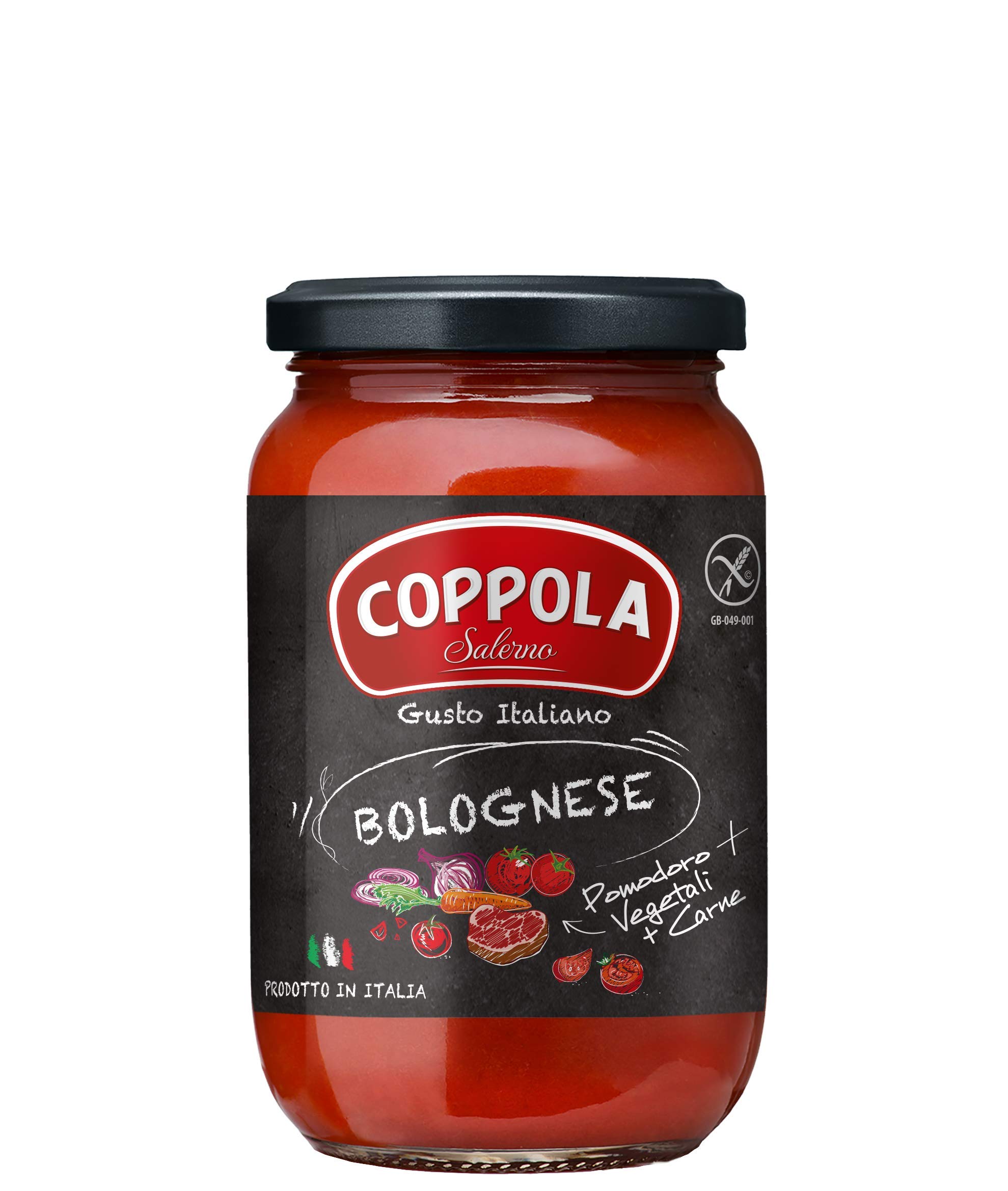 Coppola Bolognese Sauce (Tomatoes + Meat + Vegetables), No Sugar added 350g (Pack of 6)