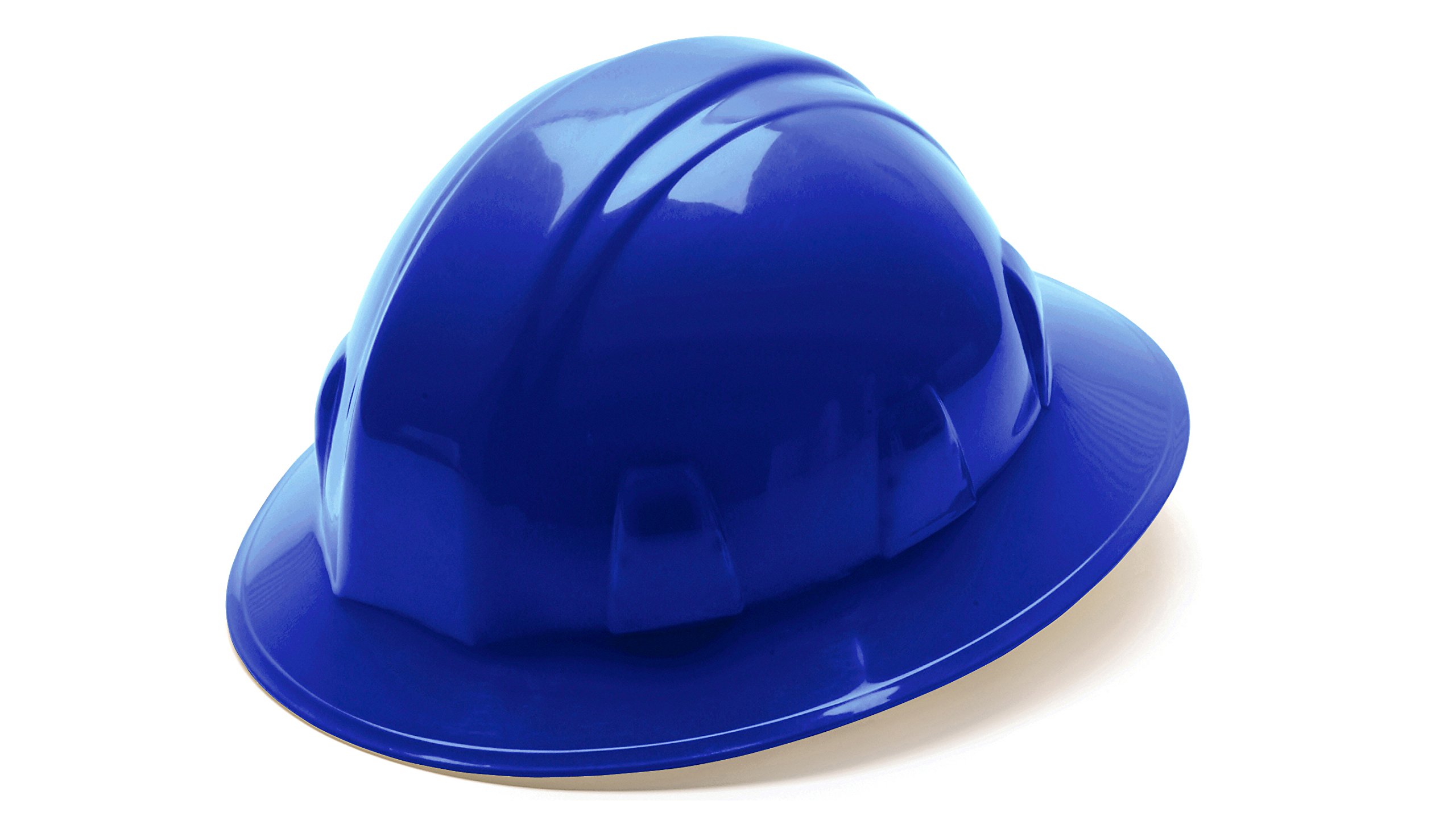 Pyramex Safety SL Series Full Brim Hard Hat, 6-Point Ratchet Suspension, Blue