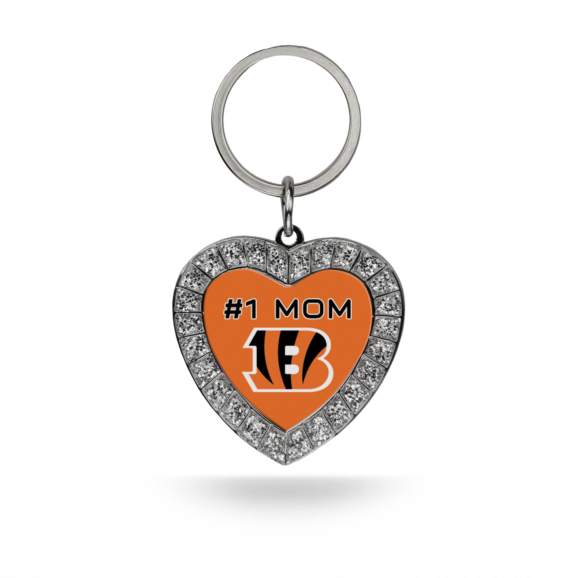Rico Industries NFL Football Rhinestone Heart Keychain - Great Accessory