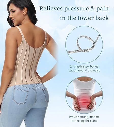 Miniatura 3 de SHAPSHE Entrenador de cintura para mujer, entrenamiento de cintura, control de abdomen, reductor de cintura para sudor, moldeador de cuerpo, hueso