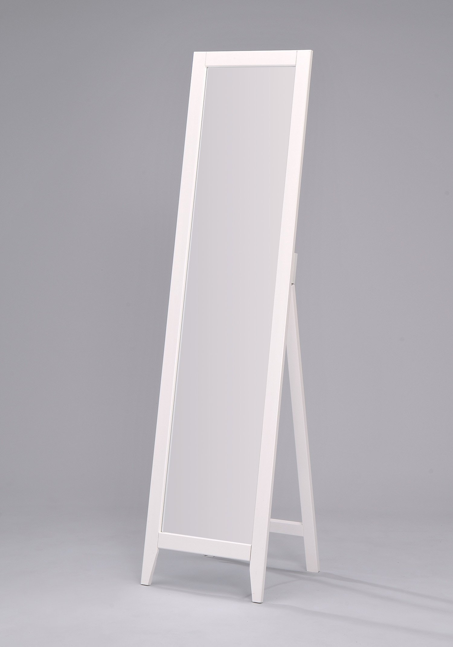Kings Brand Furniture - White Finish Solid Wood Frame Free Standing Floor Mirror