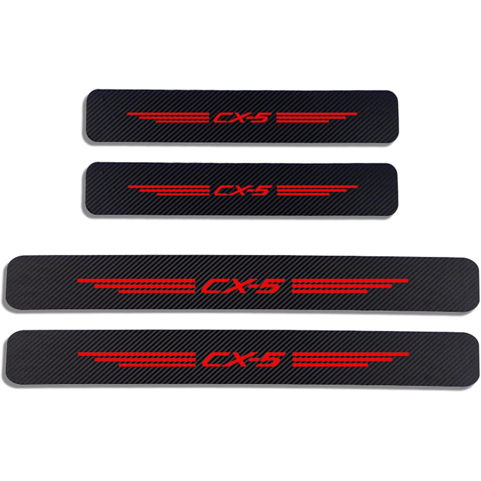 KAFMZEP Car Door Sill Protector for Mazda CX5 CX-5 CX 5 4PCS Car Door Sill Scuff Plate Carbon Fiber Stickers Accessories,Red