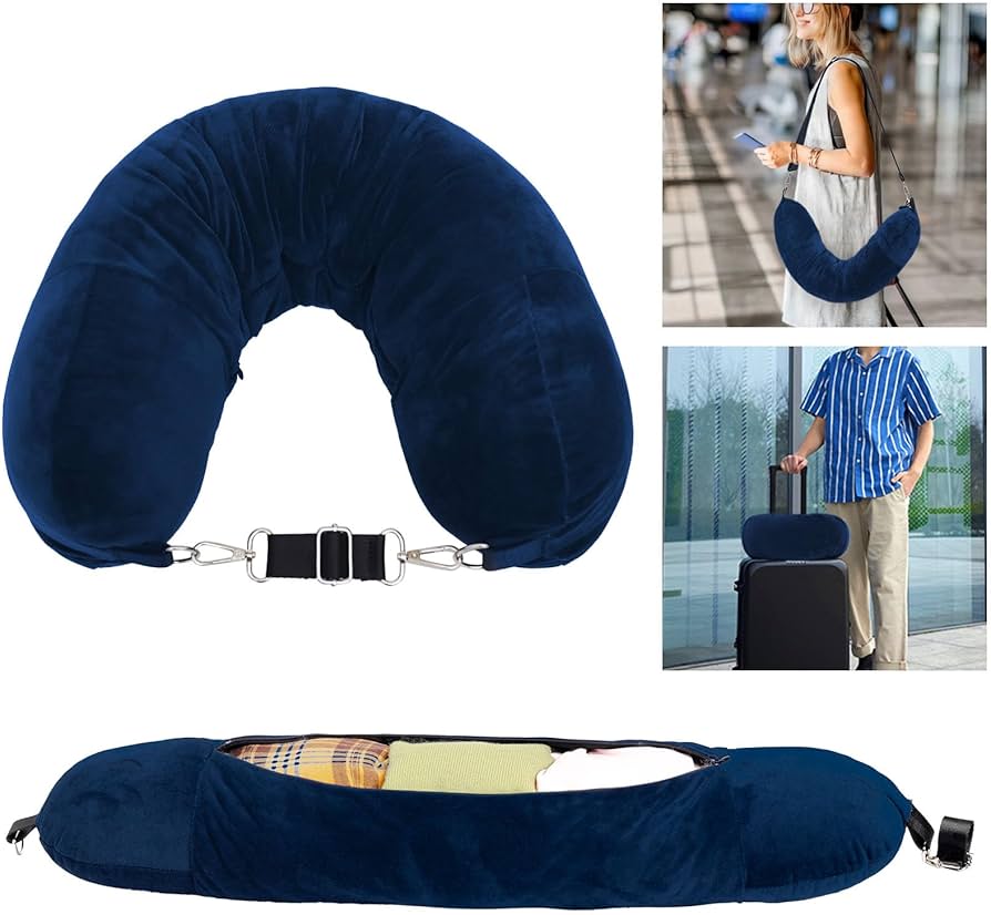 Amazon｜SMEKLYN 詰められるネックピロー 旅行用 旅行用枕 衣類で詰め