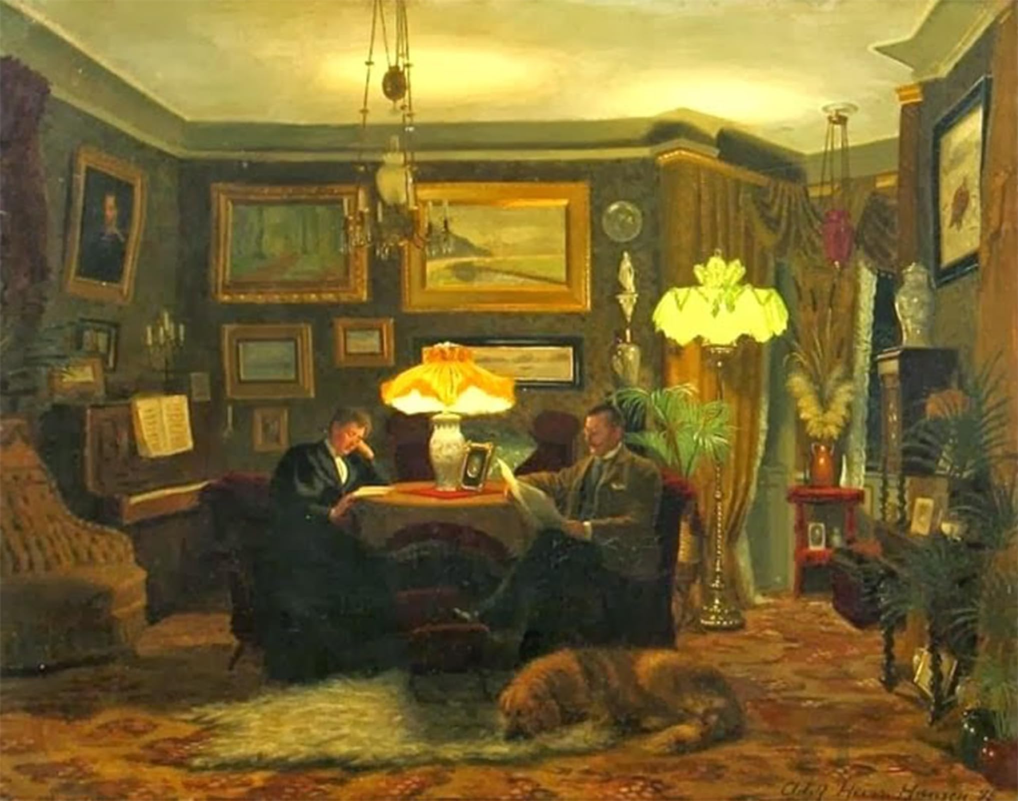 ARTXLXXBN Famous Painting Canvas Artwork Graffiti Print Interior Adolph Heinrich Claus Hansen Portrait Canvas Image for Home Decor 60x90cm