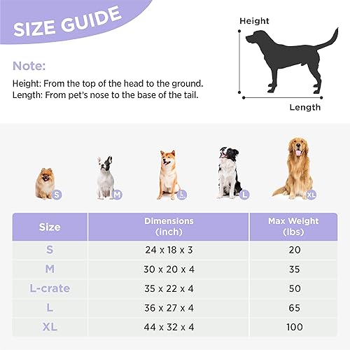 Miniatura 6 de LE SURE Linda cama ortopédica para perros de tamaño mediano, impermeable, elegante cama plana para mascotas con funda extraíble lavable, tapete