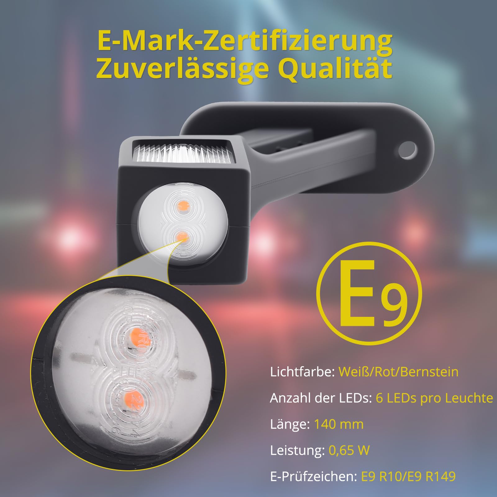 PROZOR LED Seitenmarkierungsleuchten 2PCS Begrenzungsleuchten IP65 Seitenleuchten Markierungsleuchten Positionsleuchten für Lkw,Anhänger