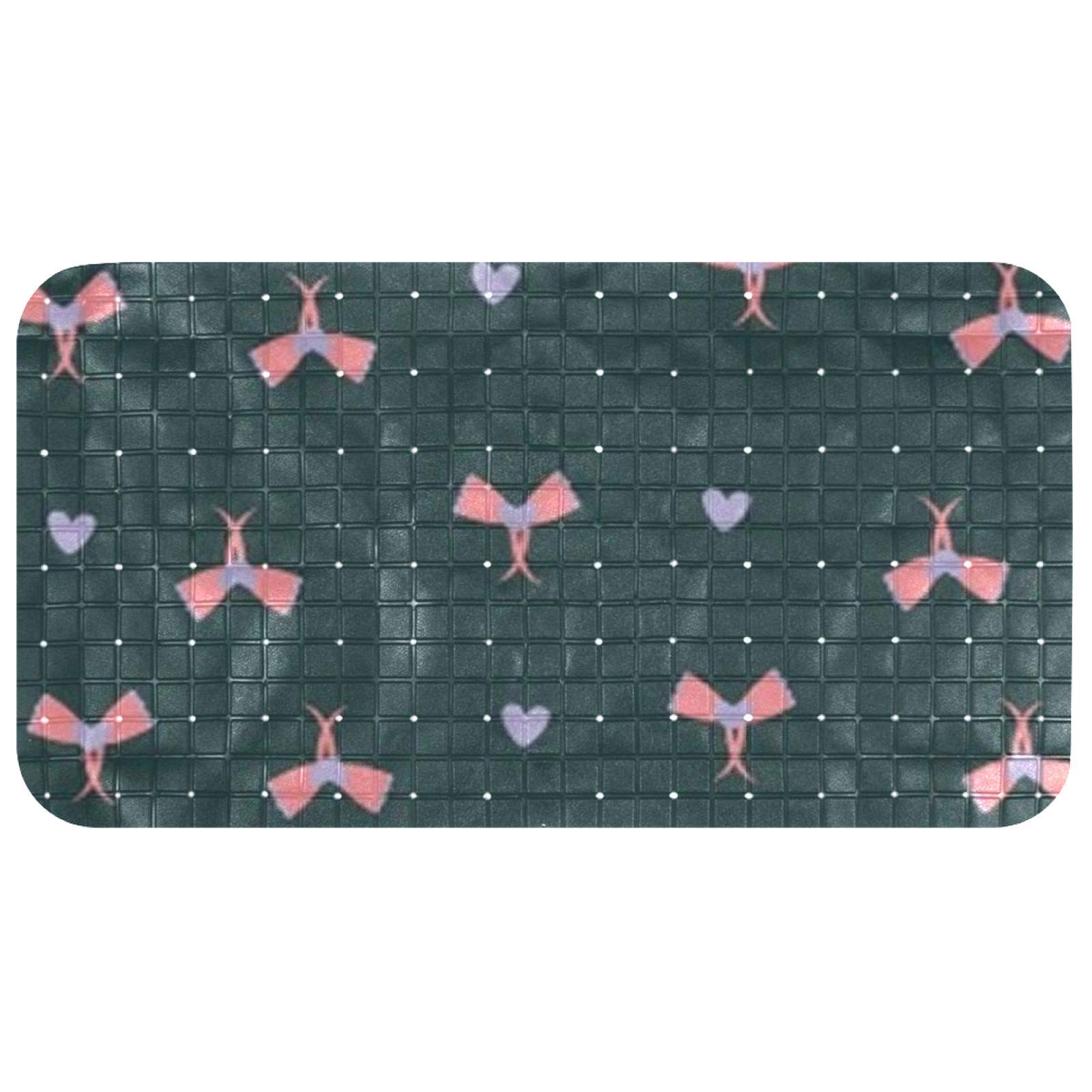 Long tapis de salle de bain 37x68 cm Bennigiry avec ventouses pour douche