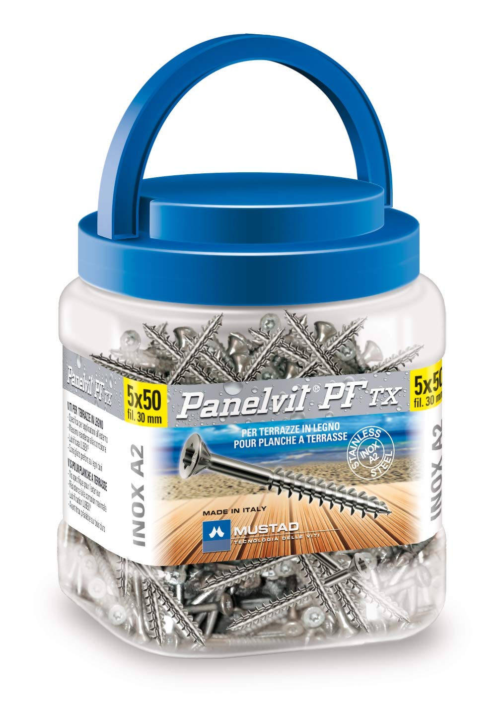 MUSTAD PF340I500600PSB Tornillos para Madera, pasivado, 5x60 mm