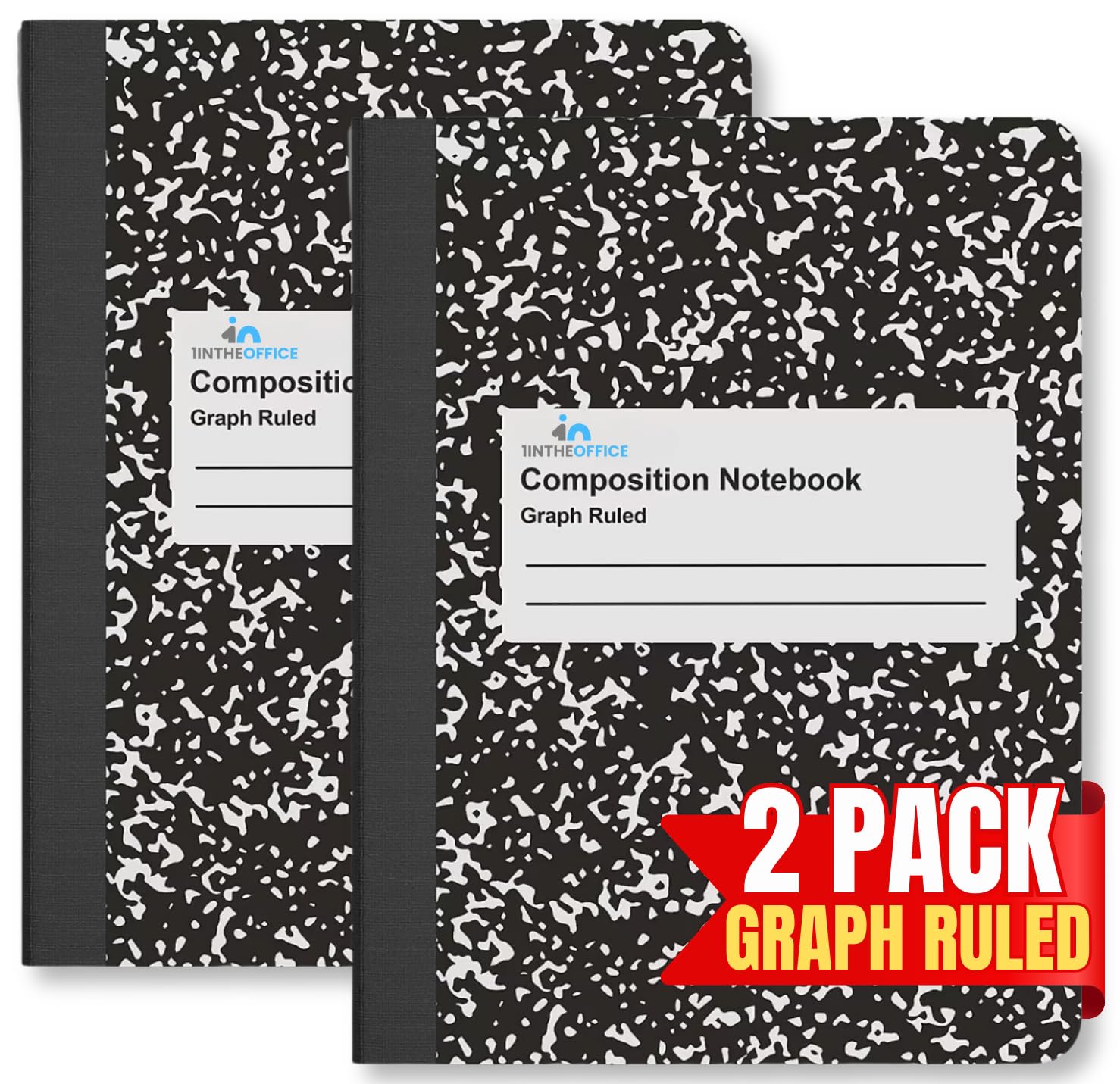 1InTheOffice Graph Paper Composition Notebook, Graph Ruled