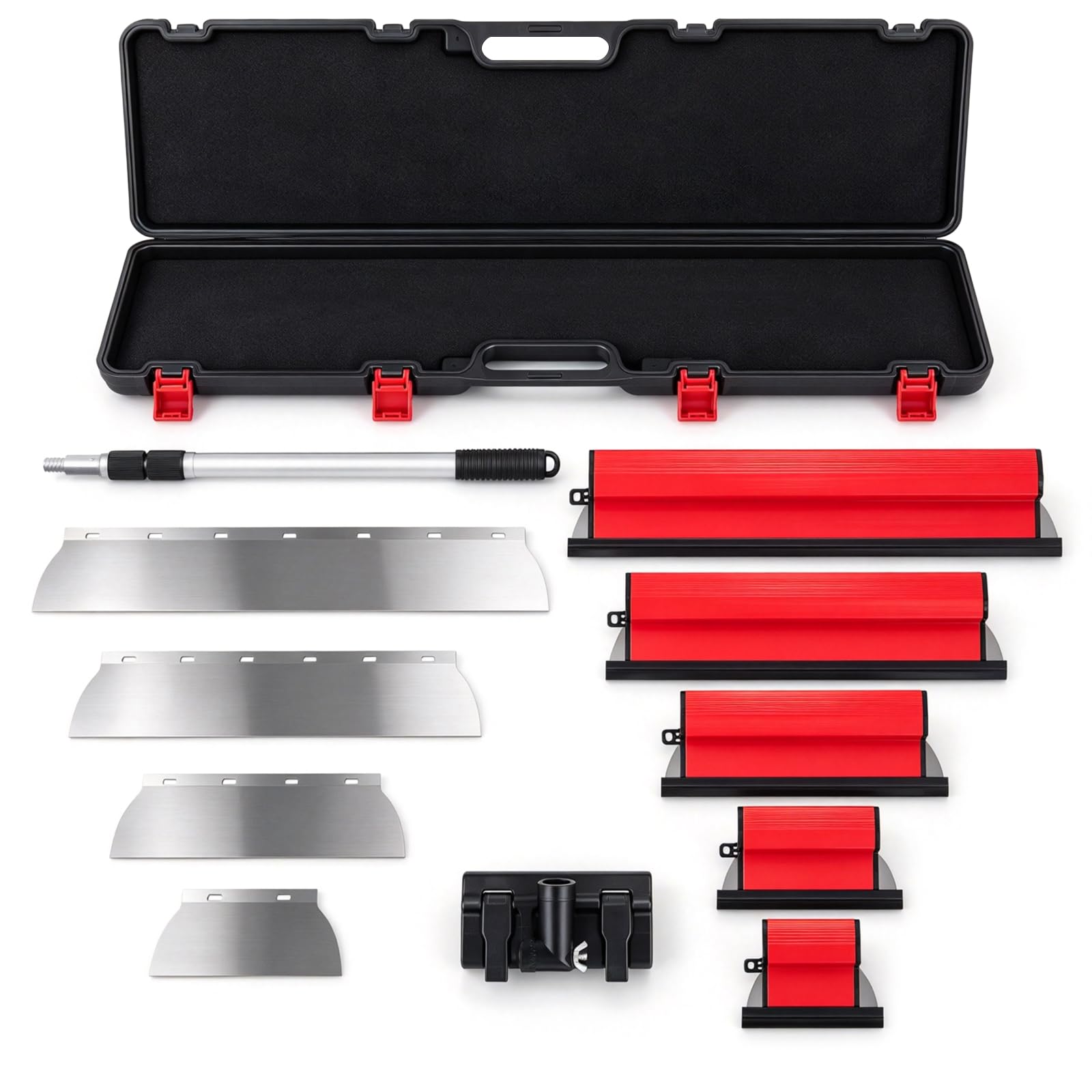 COSTWAY Set di 5 Spatole Professionali per Superfici con Asta Telescopica