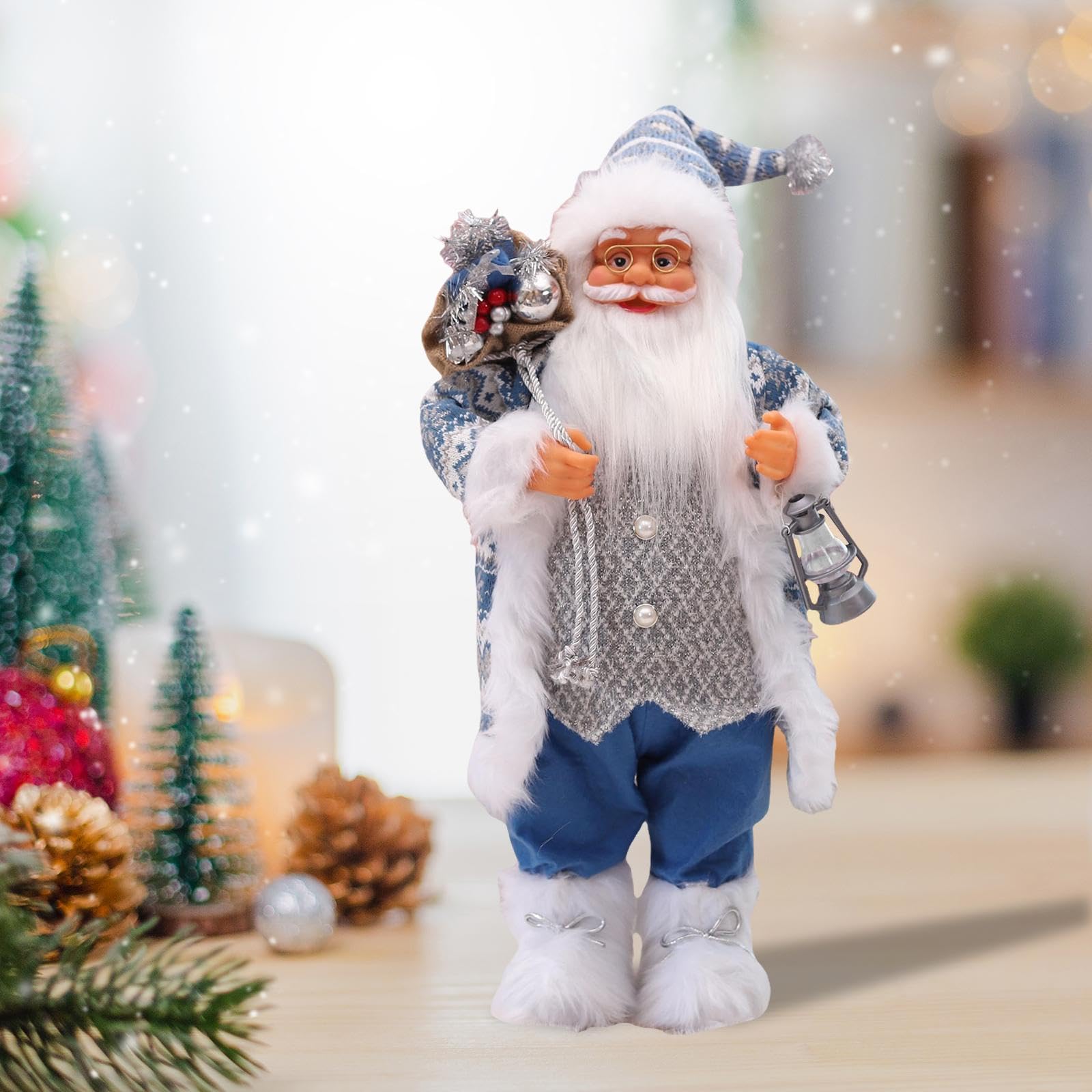 Amagogo Weihnachtspuppe, Weihnachtsmann-Figur, Weihnachtsmann, Weihnachtsmann-Figur, 60 cm/23 Zoll hoch, für die Dekoration des Weihnachtszimmers und des Kamins