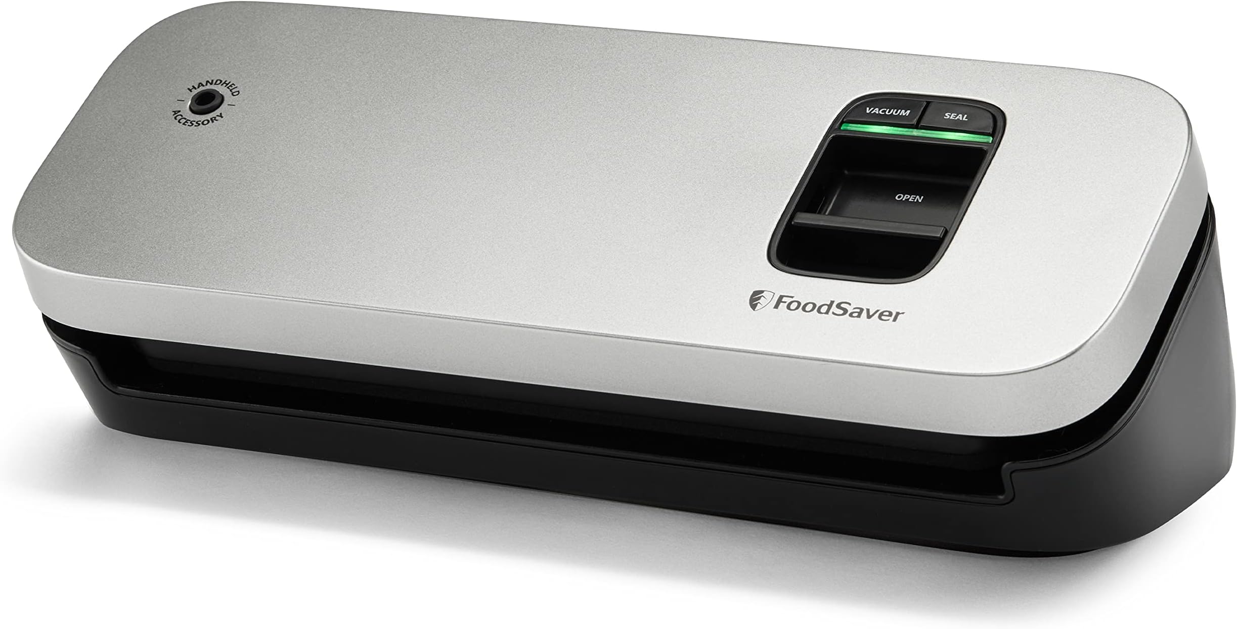 FoodSaver Space Saving Vacuum Sealer Machine with Sealer Bags and Roll for Airtight Food Storage and Sous Vide, Silver