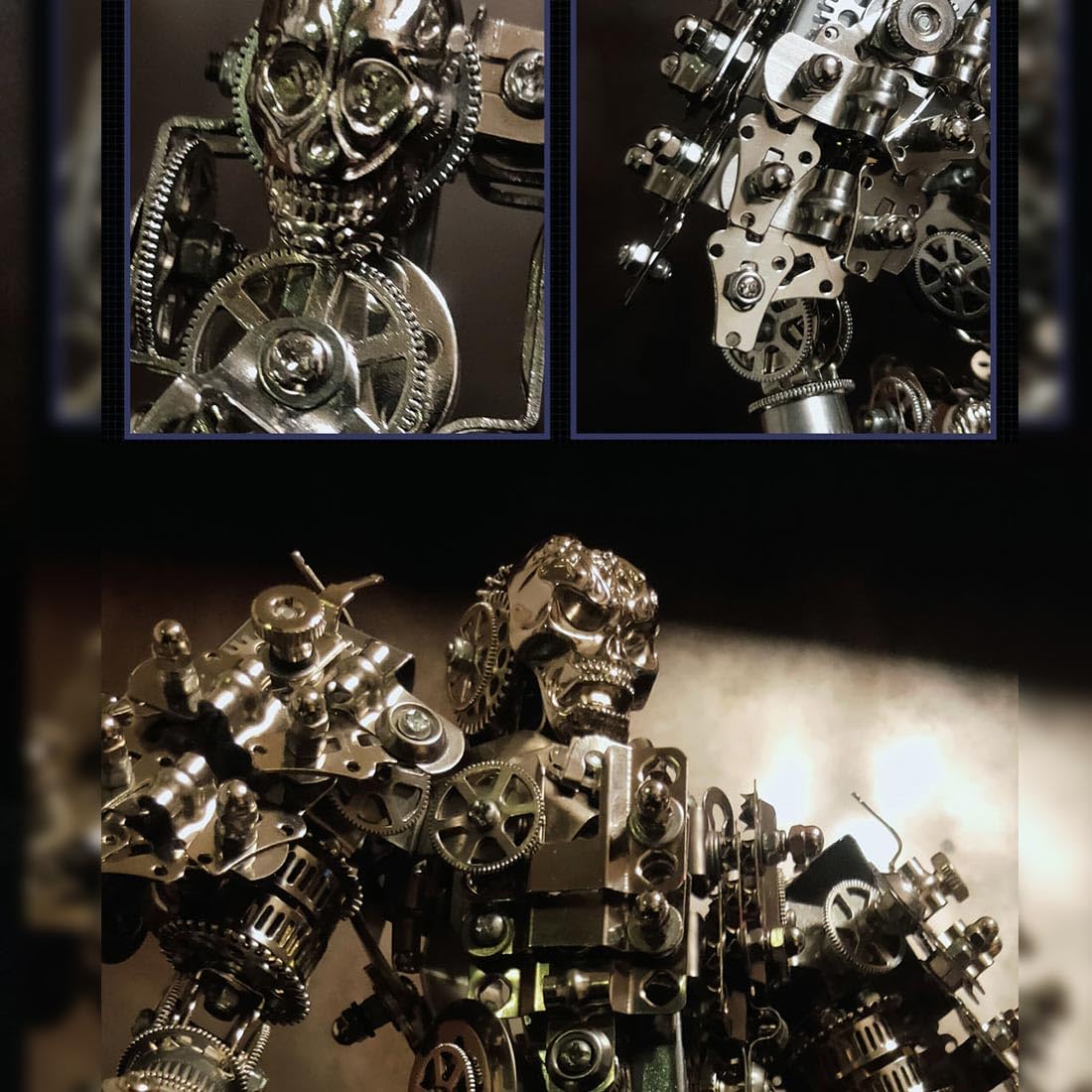 3D Metall Puzzle für Erwachsene, Futuristisches Mech-Skelett Modellbausatz mit Bewegliche Gelenke, DIY Kreativ und trendig Puzzle Modell für Desktop Ornaments & Geschenke (1250 Teile)