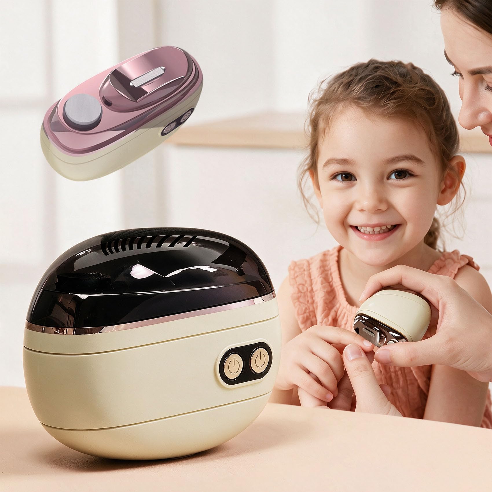 Coupe-ongles électrique 2 en 1 avec polisseur intelligent rotatif，Violet