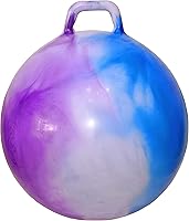 Vista 6 de AppleRound Hippity Hoppity Hopball con bomba, pelota hinchable para sentarse y hacer ejercicio con asa, 22 pulgadas / 55 cm para niños y Rojo y verde