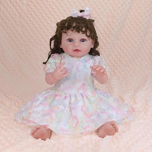 Miniatura 5 de Muñecas Reborn para bebé 18 pulgadas realistas de silicona de vinilo suave de cuerpo completo con juguete de alimentación regalo para niños y niñas