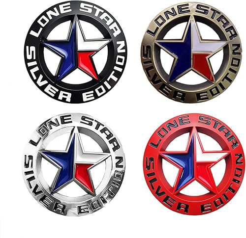 Miniatura 6 de OnlyYou.X Lone Star - Emblema de edición plateada con emblema de estrella solitaria, calcomanía de estrella solitaria para camioneta universal, 1