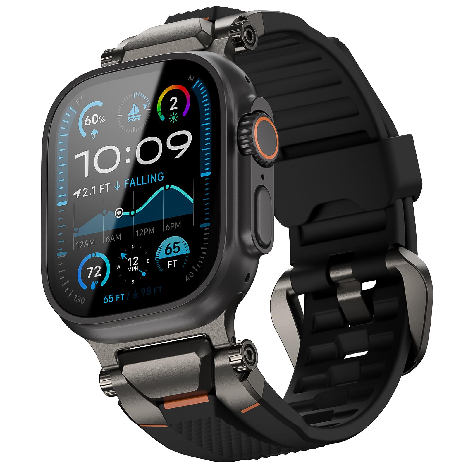 ULTIMAL Compatible con Apple Watch Ultra 3/2/1 pulsera de 49 mm, pulseras de reloj para hombres, correa deportiva resistente de metal de alta calidad