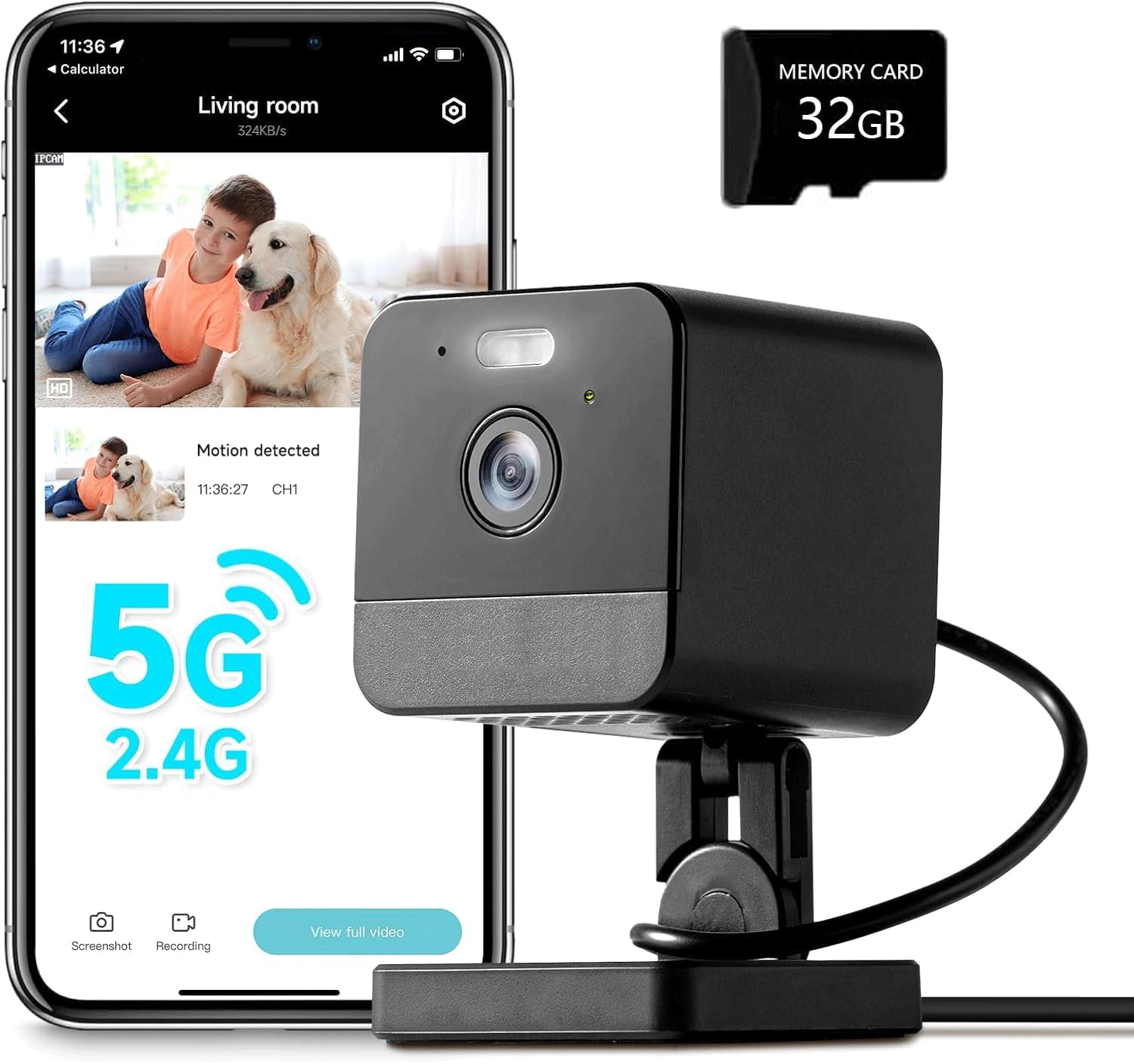 Amazon.com : ORANZI 1080P 2.4g/5g Indoor Camera, Plug-in Cameras for ...