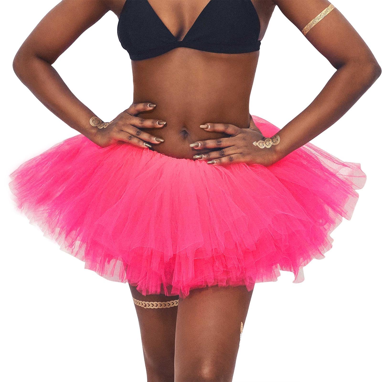 Zookey Damska spódnica tutu klasyczna, elastyczna, 6-warstwowa spódnica tiulowa, baletnica, spódniczka tutu, fantazyjna sukienka na imprezę, kostium festiwalowy dla kobiet i dziewcząt