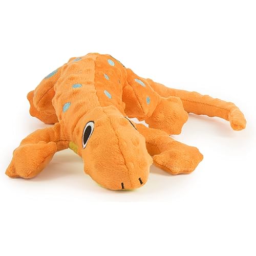 goDog Amphibianz Gecko Squeaker Dog Toy, Chew Resistant, Durable Plush, Soft, Tough, Reinforced Seams, Large