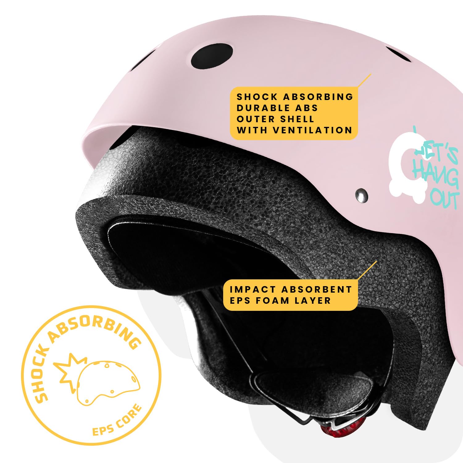 Cariboo Casque Vélo Enfant Casque De Protection Robuste Éclairage LED Cyclisme Roller Skateboard Trottinette XS/S 48-52
