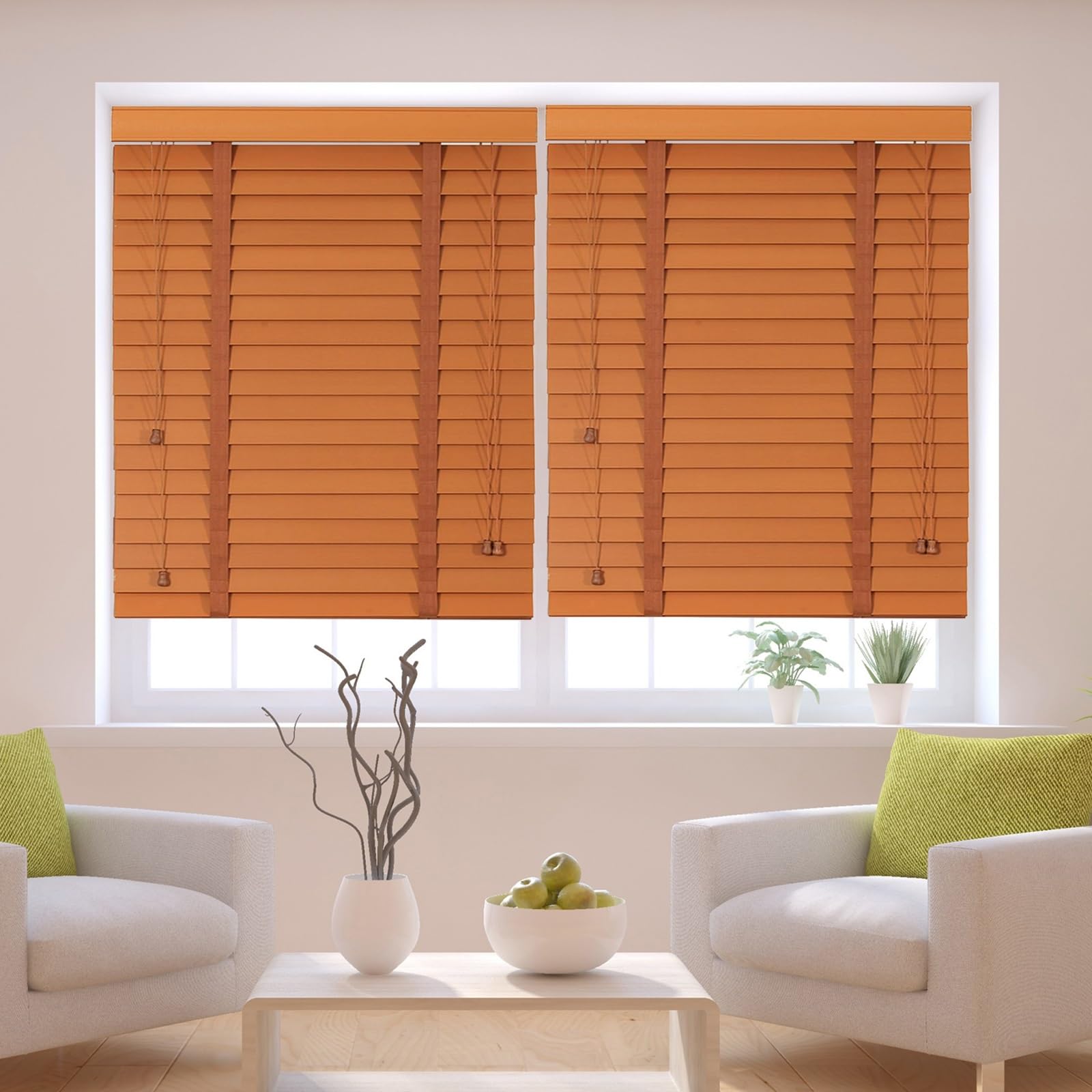木製ブラインド・50mm ブラウン Amazon｜ブラウン ウッドブラインド カーテン 水平 木製ブラインド