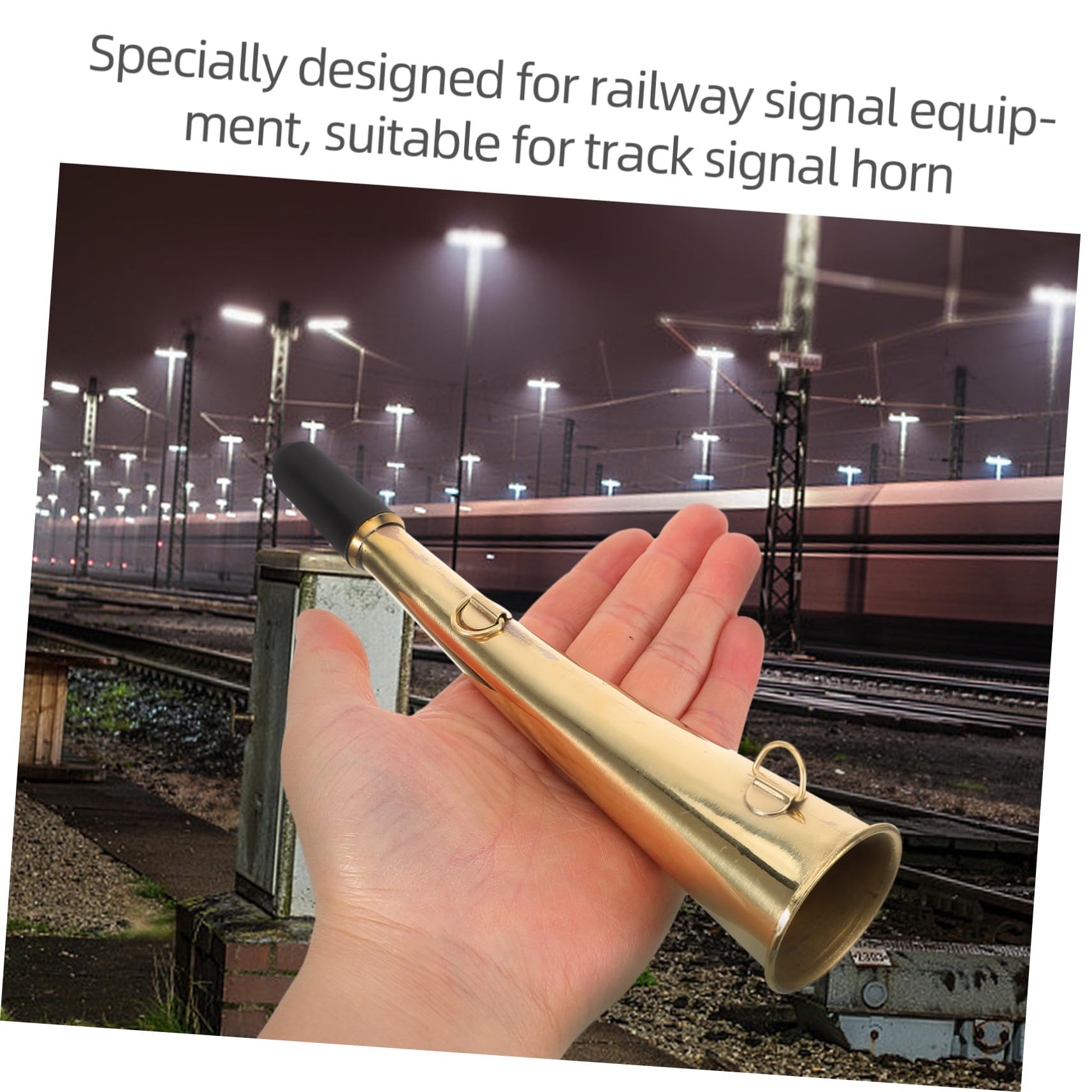 Beaupretty Hornzipfel Kupferhorn Straßenhupe mit Klaren und Lauten Klang Einfach zu Bedienen als Eisenbahnhornglocke für Signalgerät im Schienenverkehr